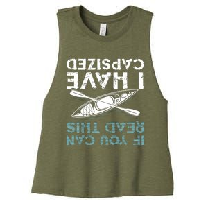 If You Can Read This I Have Capsized Funny Kayaking Gift Women's Racerback Cropped Tank