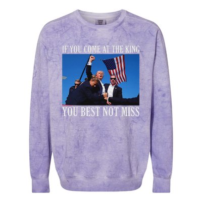 If You Come At The King You Best Not Miss Bold Colorblast Crewneck Sweatshirt