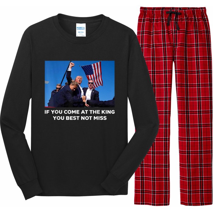 If You Come At The King You Best Not Miss Trump Shot Fist Long Sleeve Pajama Set