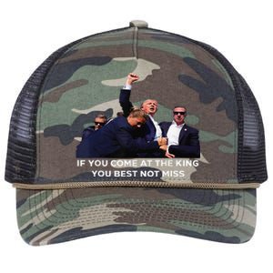 If You Come At The King You Best Not Miss Funny You Missed Retro Rope Trucker Hat Cap