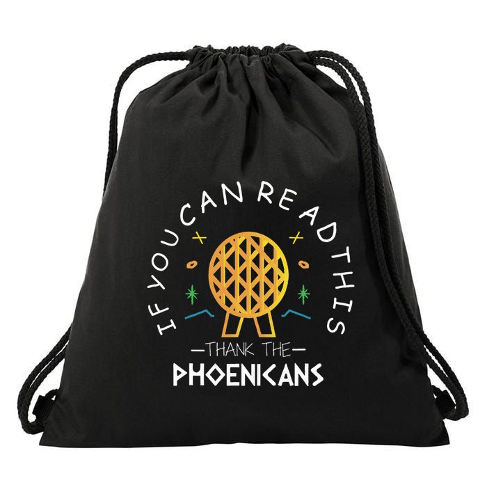 If You Can Read This Thank The Phoenicians Reading Drawstring Bag