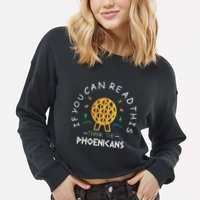 If You Can Read This Thank The Phoenicians Reading Cropped Pullover Crew