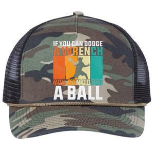 If You Can Dodge A Wrench You Can Dodge A Ball Dodgeball Retro Rope Trucker Hat Cap