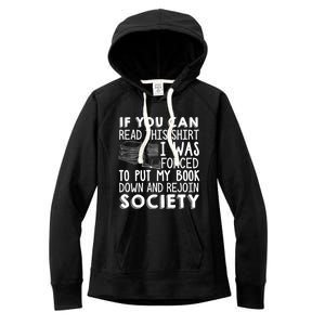 If You Can Read This Book Lovers Novel Reading Funny Gift Women's Fleece Hoodie