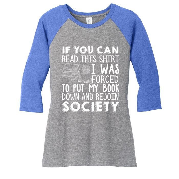 If You Can Read This Book Lovers Novel Reading Funny Gift Women's Tri-Blend 3/4-Sleeve Raglan Shirt