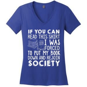 If You Can Read This Book Lovers Novel Reading Funny Gift Women's V-Neck T-Shirt