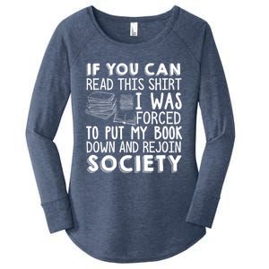 If You Can Read This Book Lovers Novel Reading Funny Gift Women's Perfect Tri Tunic Long Sleeve Shirt