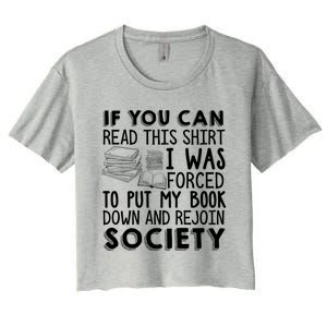 If You Can Read This Book Lovers Novel Reading Funny Gift Women's Crop Top Tee