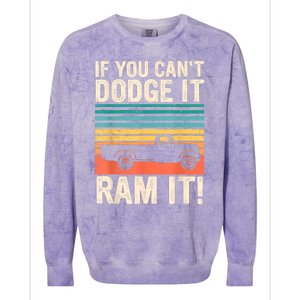 If You Cant Dodge It Retro It Pickup Truck Colorblast Crewneck Sweatshirt