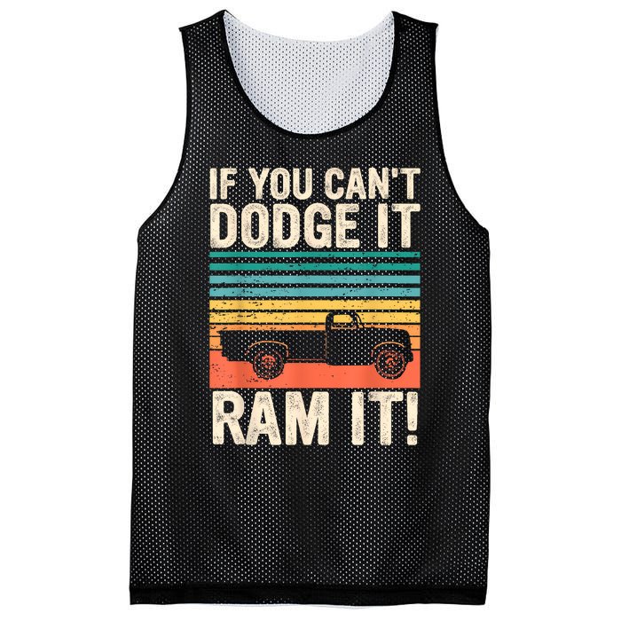 If You Cant Dodge It Retro It Pickup Truck Mesh Reversible Basketball Jersey Tank