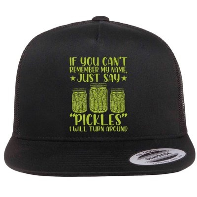 If You CanT Remember My Name Just Say Pickles Flat Bill Trucker Hat