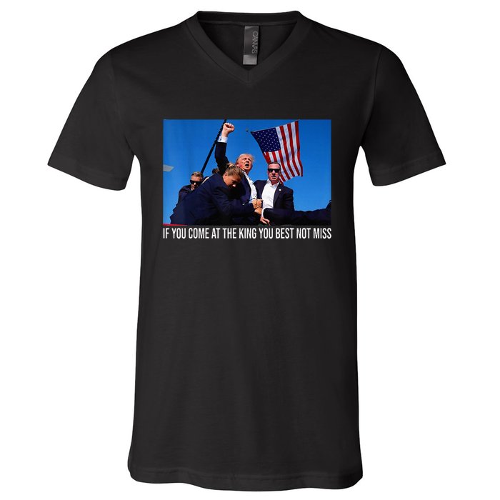 If You Come At The King You Best Not Miss Trump V-Neck T-Shirt