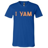 I Yam Cute Gift Shes My Sweet Potato Matching Couple Halloween Funny Gift V-Neck T-Shirt