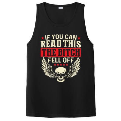 If You Can Read This The Bitch Fell Off Biker Back Print PosiCharge Competitor Tank