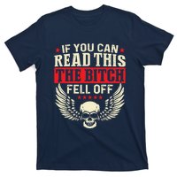 If You Can Read This The Bitch Fell Off Biker Back Print T-Shirt