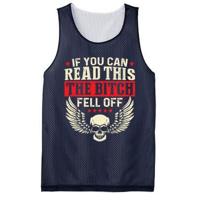 If You Can Read This The Bitch Fell Off Biker Back Print Mesh Reversible Basketball Jersey Tank