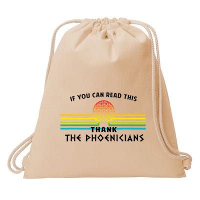 If You Can Read This Thank Phoenicians Reading Drawstring Bag