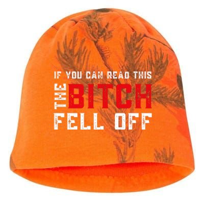 If You Can Read This The Bitch Fell Off Funny Biker, Motorcycle Lover Gift Kati - Camo Knit Beanie