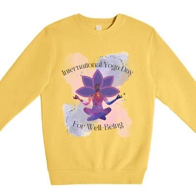 International Yoga Day For Wellbeing Gift Premium Crewneck Sweatshirt