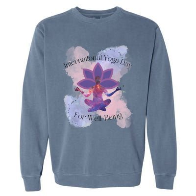 International Yoga Day For Wellbeing Gift Garment-Dyed Sweatshirt