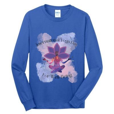 International Yoga Day For Wellbeing Gift Tall Long Sleeve T-Shirt