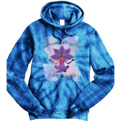 International Yoga Day For Wellbeing Gift Tie Dye Hoodie