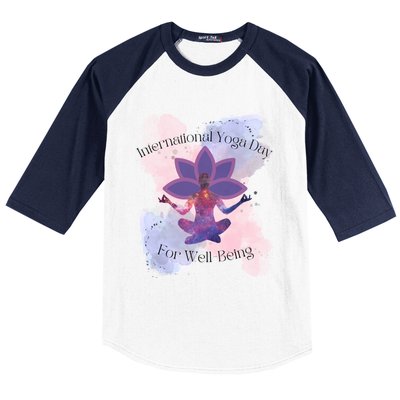 International Yoga Day For Wellbeing Gift Baseball Sleeve Shirt