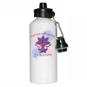 International Yoga Day For Wellbeing Gift Aluminum Water Bottle