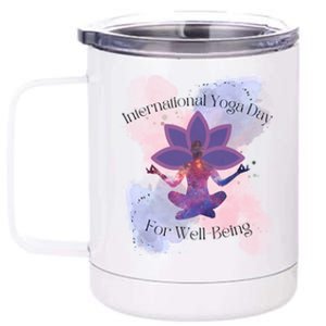 International Yoga Day For Wellbeing Gift 12 oz Stainless Steel Tumbler Cup