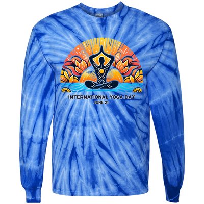 International Yoga Day Meaningful Gift Tie-Dye Long Sleeve Shirt