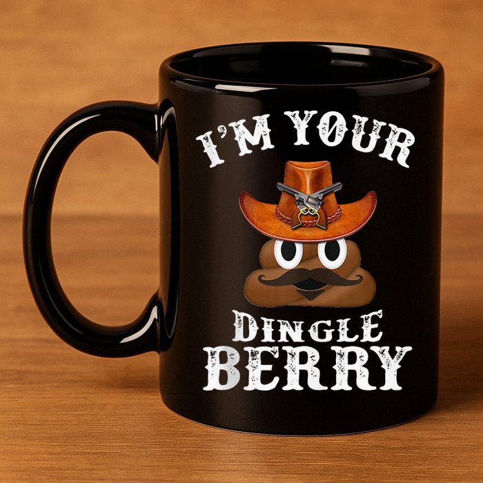 Im Your Dingleberry Western Cowboy Poo Turd Funny 11oz C Handle Ceramic Mug