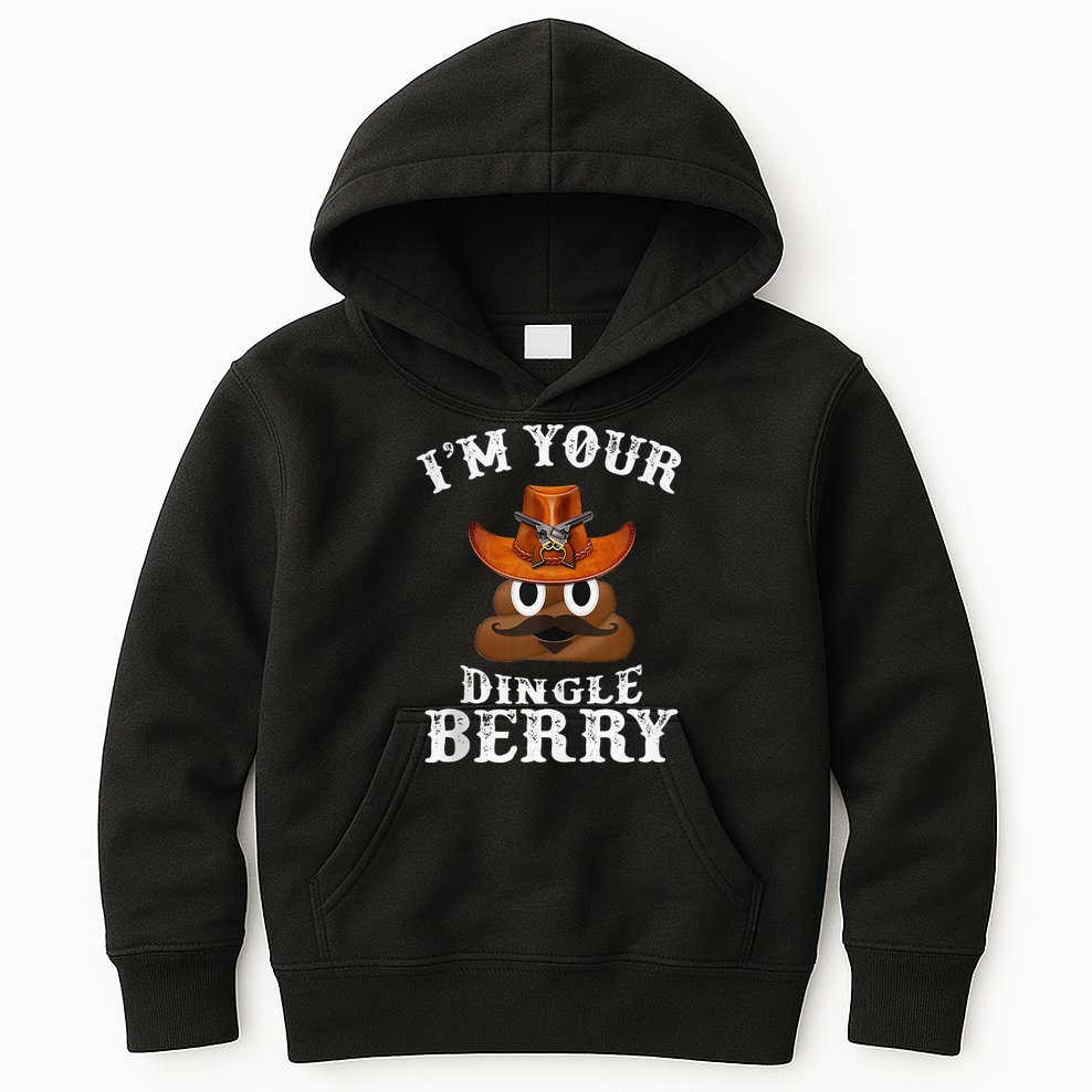 Im Your Dingleberry Western Cowboy Poo Turd Funny Kids Hoodie