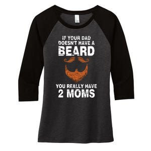 If Your Dad Doesn't Have A Beard You Really Have 2 Moms Women's Tri-Blend 3/4-Sleeve Raglan Shirt