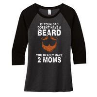 If Your Dad Doesn't Have A Beard You Really Have 2 Moms Women's Tri-Blend 3/4-Sleeve Raglan Shirt