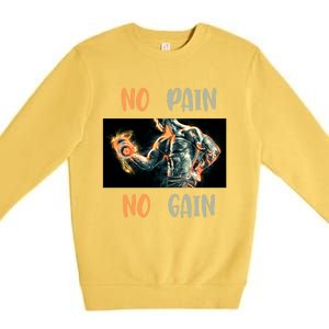 If You Don't Want To Give Up No Pain No Gain Gift Premium Crewneck Sweatshirt