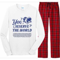 Inspirational You Deserve The World Long Sleeve Pajama Set