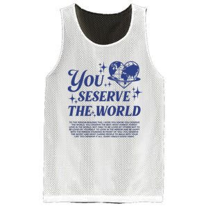 Inspirational You Deserve The World Mesh Reversible Basketball Jersey Tank