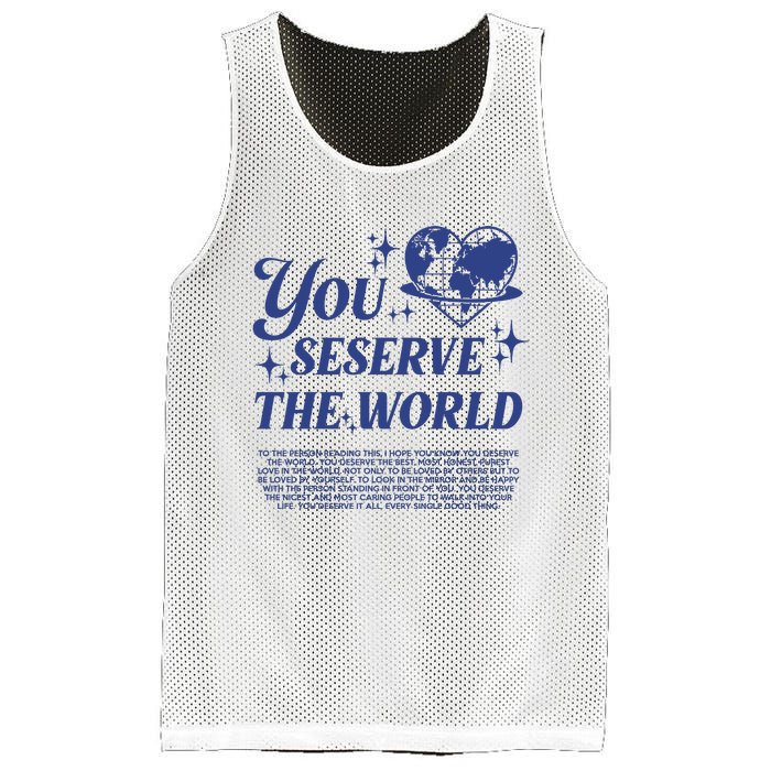 Inspirational You Deserve The World Mesh Reversible Basketball Jersey Tank