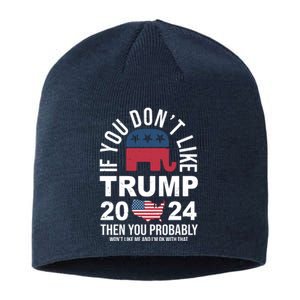 If You Dont Like Trump Then You Probably Wont Like Me Funny Political Sustainable Beanie