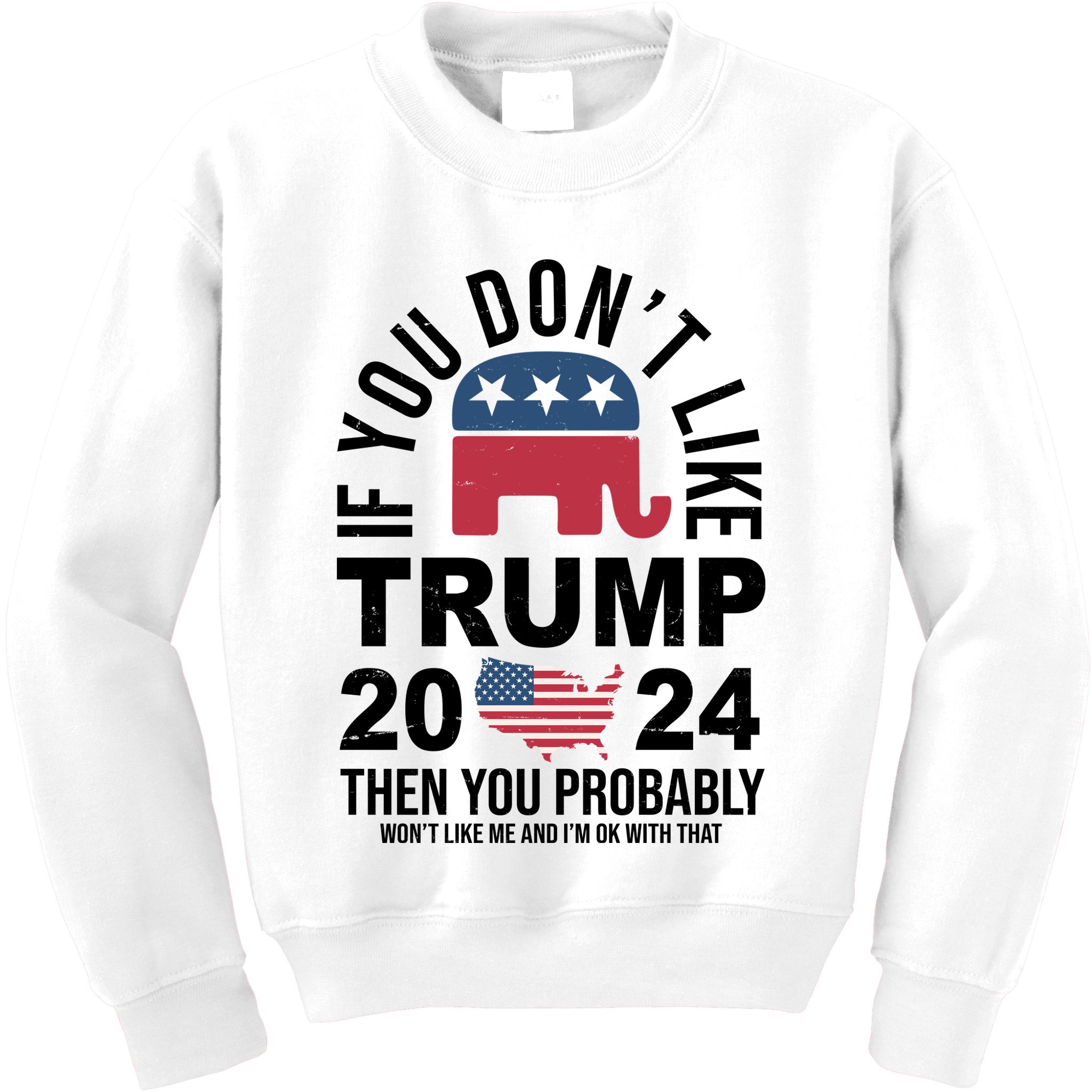 If You Dont Like Trump Then You Probably Wont Like Me Funny Political Kids Sweatshirt