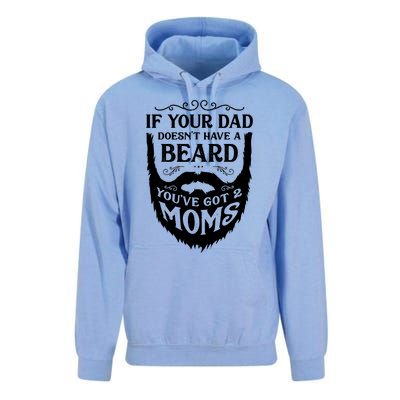 If Your Dad Doesnt Have Beard Youve Got 2 Moms Funny Gift Unisex Surf Hoodie