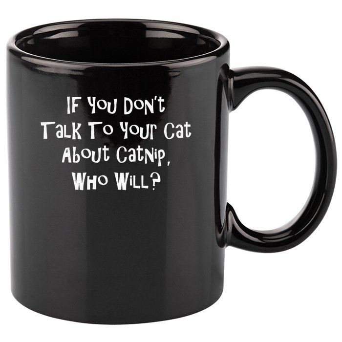 If You Don't Talk To Your Cat About Catnip Who Will 11oz C Handle Ceramic Mug