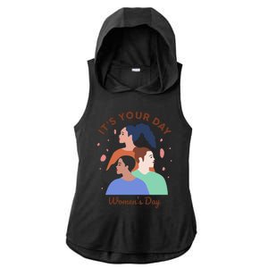 Its Your Day Ladies PosiCharge Tri-Blend Wicking Draft Hoodie Tank