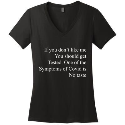 If You Don't Like Ne You Should Get Tested Funny Covid Women's V-Neck T-Shirt