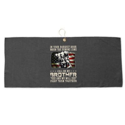 In Your Darkest Ho Ur When The Demons Come Call On Me Large Microfiber Waffle Golf Towel
