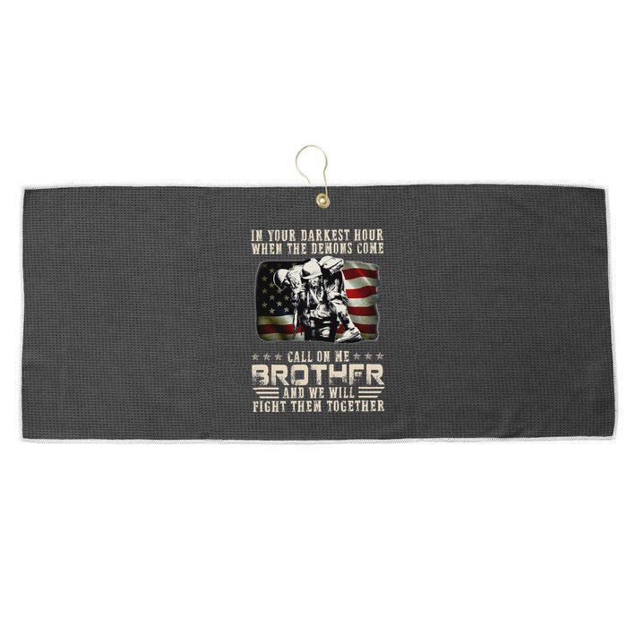 In Your Darkest Ho Ur When The Demons Come Call On Me Large Microfiber Waffle Golf Towel