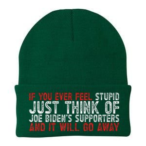 If You Ever Feel Stupid Funny Biden Supporter Knit Cap Winter Beanie