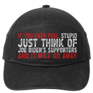 If You Ever Feel Stupid Funny Biden Supporter 7-Panel Snapback Hat