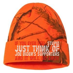 If You Ever Feel Stupid Funny Biden Supporter Kati Licensed 12" Camo Beanie