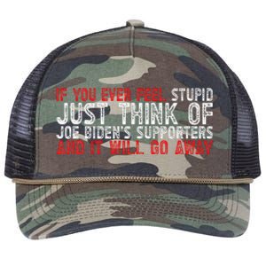 If You Ever Feel Stupid Funny Biden Supporter Retro Rope Trucker Hat Cap